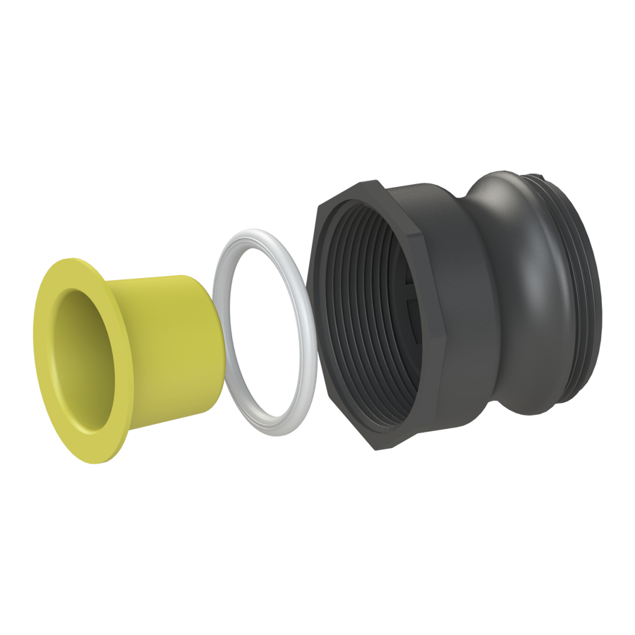2’’ short Camlock male with 20B X 2’’ NPS female, gasket, plug