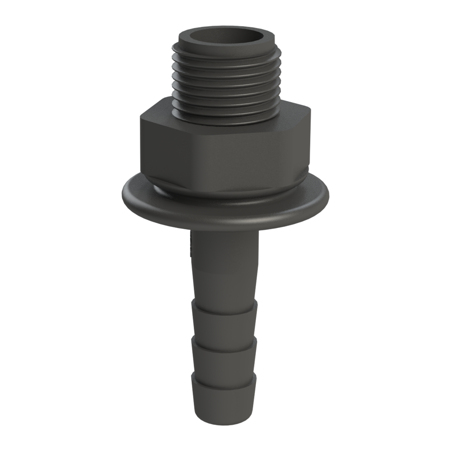 ½’’ BSPP hex. Male X ½’’(13mm) hose tail G/P/P