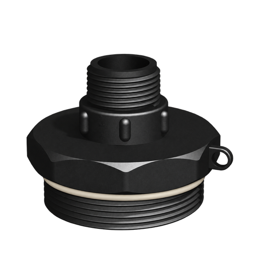 CPP® BCS G2 × 11.5 (2″ BSP/NPS) Drum Thread × ¾″ BSPT Male in black glass-filled polypropylene – product view 2