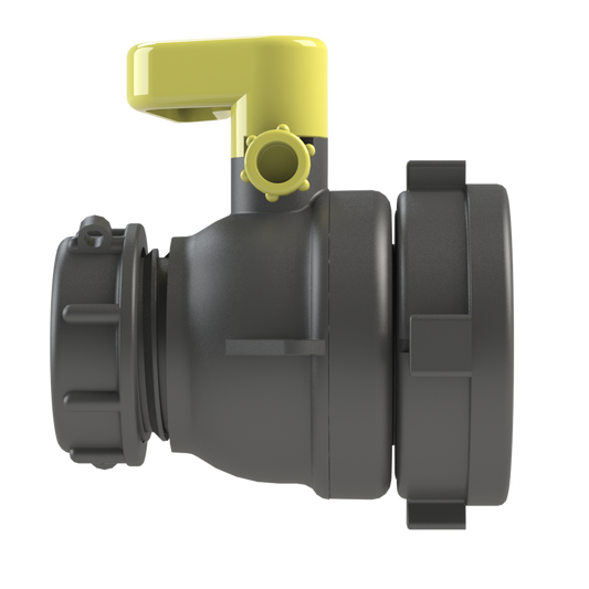 2'' 'DARCIE-LITE' IBC ball valve, S75X6 female buttress in-let x S60X6 male,