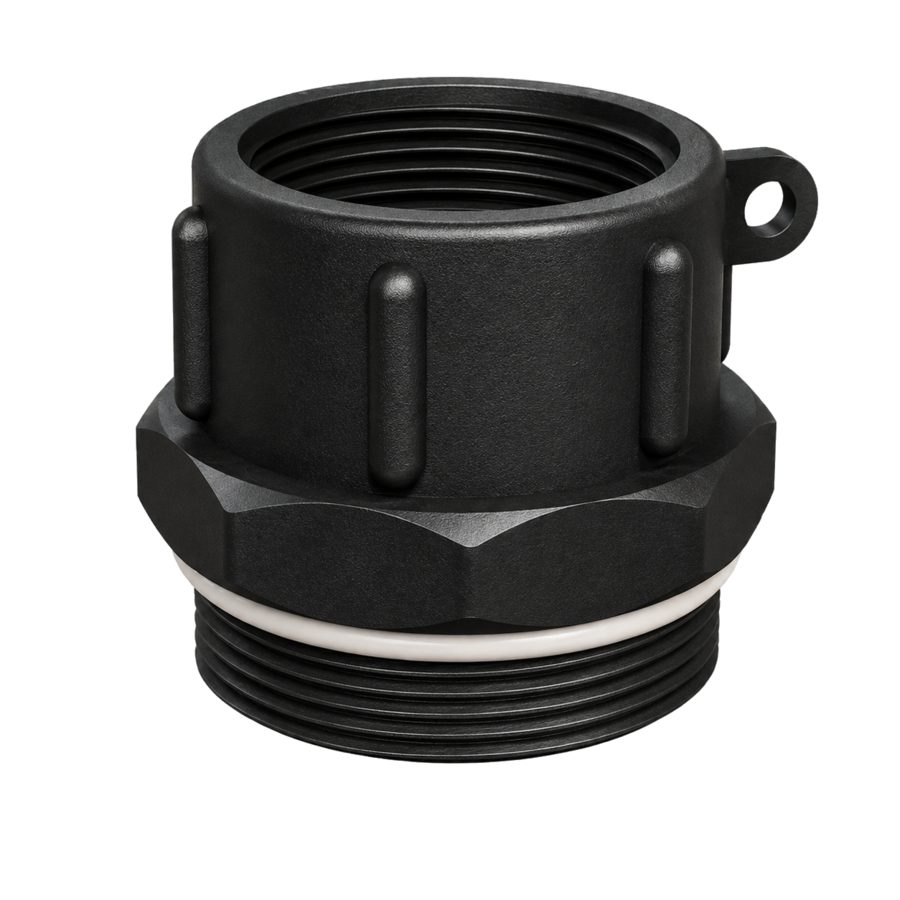CPP® BCS G2 × 11.5 (2″ BSP/NPS) Drum Thread × 1½″ NPT Female in black glass-filled polypropylene – product view 2
