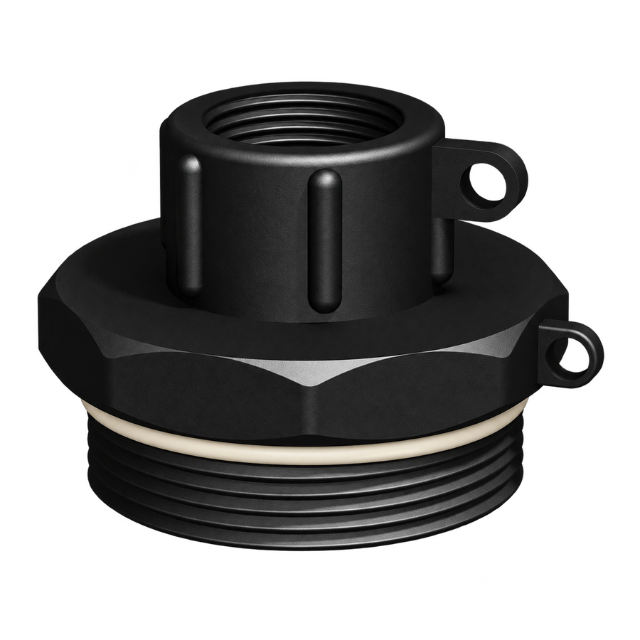 CPP® BCS G2 × 11.5 (2″ BSP/NPS) Drum Thread × ¾″ NPT Female in black glass-filled polypropylene – product view 2