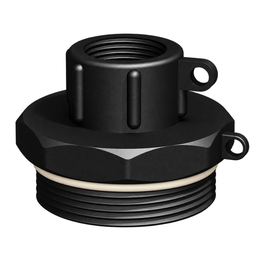 CPP® BCS G2 × 11.5 (2″ BSP/NPS) Drum Thread × ¾″ NPT Female in black glass-filled polypropylene – product view 2