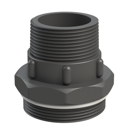 CPP® BCS G2 × 11.5 (2″ BSP/NPS) Drum Thread × 1½″ NPT Male in black glass-filled polypropylene – product view 1
