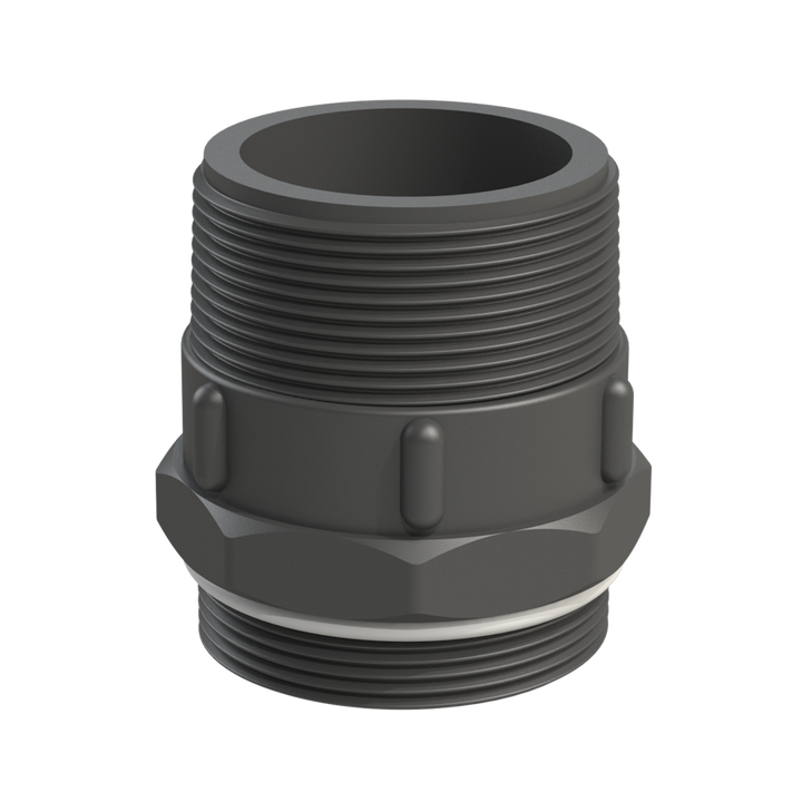 CPP® BCS G2 × 11.5 (2″ BSP/NPS) Drum Thread × 2″ NPT Male in black glass-filled polypropylene – product view 1
