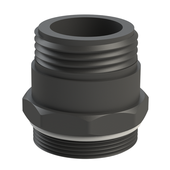 CPP® BCS G2 × 11.5 (2″ BSP/NPS) Drum Thread × S60X6 Male Buttress in black glass-filled polypropylene