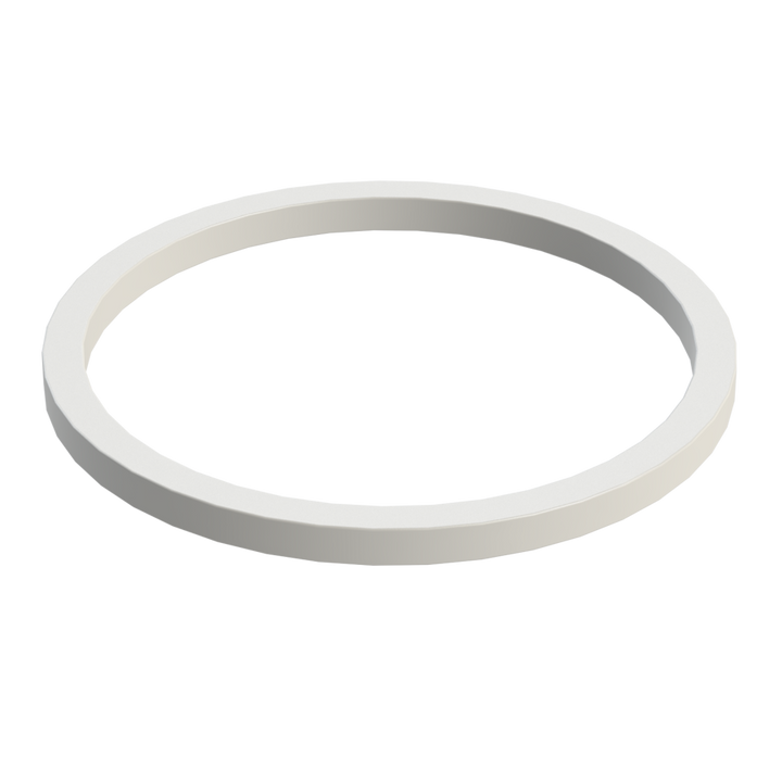 White CPP olefin elastomer gasket for a 2″ vent thread