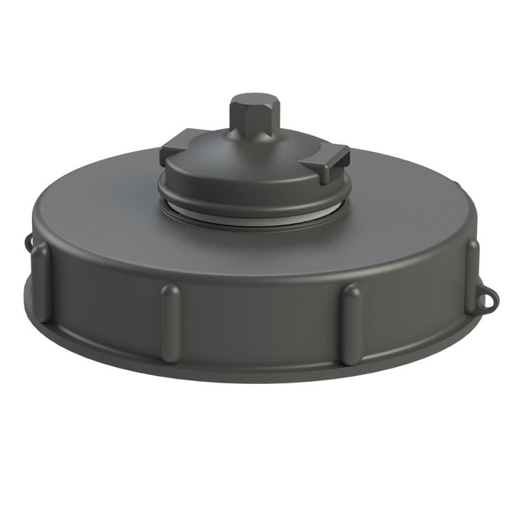 CPP 150mm IBC fill lid fitted with a 2″ pressure and vacuum relief vent