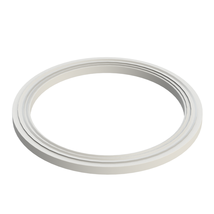 CPP® 3 inch ribbed Lugged gasket in white PP elastomer
