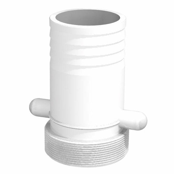 CPP® 3 inch BSPP lugged male coupling with 3 inch 75 mm hose tail in natural polypropylene