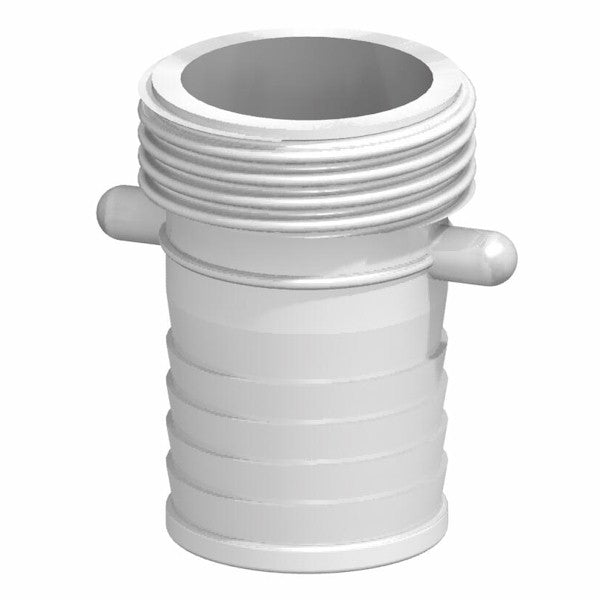 CPP® 4 inch URT Urban Round Thread lugged male coupling with 4 inch 101.5 mm hose tail in natural polypropylene