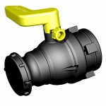 2'' 'DARCIE-LITE' IBC ball valve, S60X6 female buttress in-let x 2'' Camlock adapter with 2'' pipe t